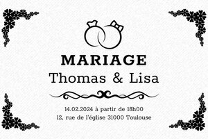 Tampon mariage - Tampon bois 10060 - 100 x 60 mm - 24 lignes max. - encre black - mariage35