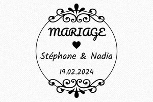 Tampon mariage - Tampon bois o5050 - 50 x 50 mm - 20 lignes max. - encre black - mariage38