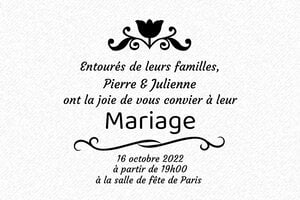 Tampon mariage - Tampon bois 10060 - 100 x 60 mm - 24 lignes max. - encre black - mariage41
