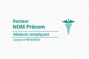Tampon Certificat Médical - Professionnel & Fiable - Trodat Printy 4913 - 58 x 22 mm - 8 lignes max. - encre green - boîtier noir - medecin01