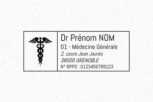 Tampon Certificat Médical - Professionnel & Fiable - Trodat Metal 5204 - 56 x 26 mm - 10 lignes max. - encre black - boîtier anneau noir - medecin05