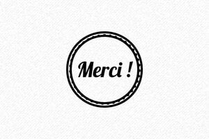 Tampon enseignant français - Tampon bois Merci 30 x 30 mm - Manuel - Carré - 30 x 30 mm - 12 lignes max. - encre black - boîtier noir - merci01