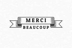 Tampon enseignant français - Tampon Merci Beaucoup Rectangulaire en Bois - 60 x 25 mm - 60 x 25 mm - 10 lignes max. - encre black - merci07