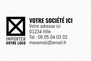 Nos tampons en ligne avec logo - Trodat Printy 4915 - 70 x 25 mm - 10 lignes max. - encre black - boîtier noir - ml3-4915