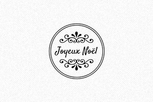 Tampon joyeuses fêtes - Tampon encreur Noël04 - Monture en plastique - Dimensions 47x18mm - - 30 x 30 mm - 12 lignes max. - encre black - noel04