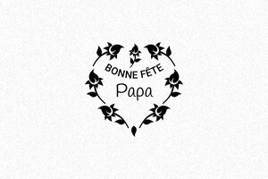 Tampon joyeuses fêtes - Tampon Bonne fête papa - Modèle Élégant - 30 x 30 mm - 12 lignes max. - encre black - papa05