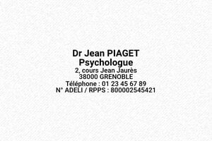 Tampon psychologue - Trodat Printy 4912 - 47 x 18 mm - 7 lignes max. - encre black - boîtier noir - psy06