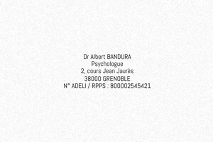 Tampon psychologue - Trodat Printy 4911 - 38 x 14 mm - 5 lignes max. - encre black - boîtier noir - psy07