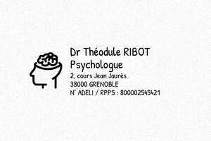 Tampon psychologue - Trodat Printy 4913 - 58 x 22 mm - 8 lignes max. - encre black - boîtier noir - psy08