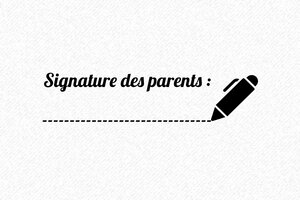 Tampon signature des parents - Tampon Signature des Parents - 58 x 22 mm - 58 x 22 mm - 8 lignes max. - encre black - boîtier pêche - signature-parents03