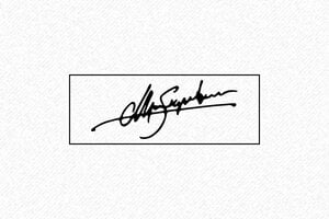 Tampon Signature Artiste - Authentification d'Œuvres - Trodat Pocket 9512 - 47 x 18 mm - 7 lignes max. - encre black - boîtier noir - signature3-po9512