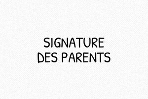 Tampon signature des parents - Tampon Signature des Parents B - 58x22 mm - Authentification rapide et élégante - 58 x 22 mm - 8 lignes max. - encre black - boîtier noir - standard25