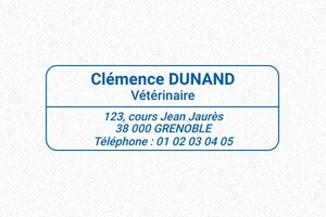 Nos tampons en ligne pour vétérinaires - Trodat Printy 4913 - 58 x 22 mm - 8 lignes max. - encre blue - boîtier bleu - veterinaire02