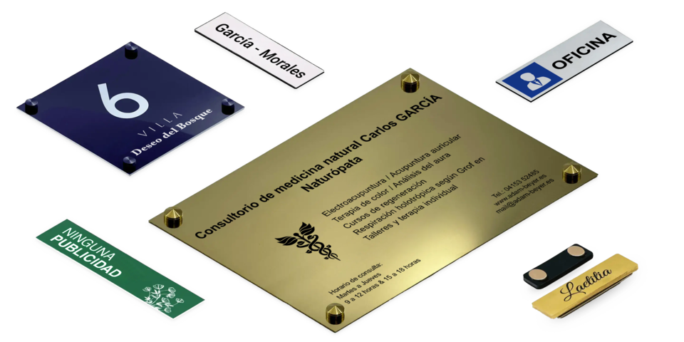 Placas y carteles personalizados