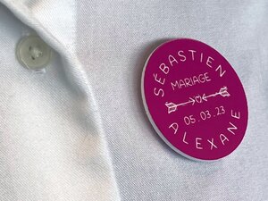 ​​Badge mariage personnalisé