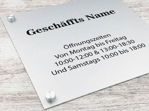 Schild Öffnungszeiten