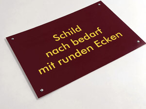 Bordeauxfarbenes Schild