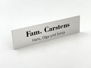 Briefkastenschild aus Aluminium