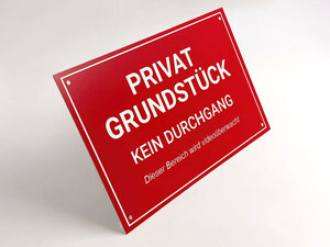Alu-Schild „Privatgrundstück – Betreten Verboten“ – Witterungsbeständige Grundstückskennzeichnung 180x250 Mm
