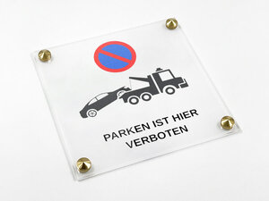 Parkverbot-Schild – 400 X 300 Mm, 1,5 Mm Stark, Gelb/schwarz, Wetterfest