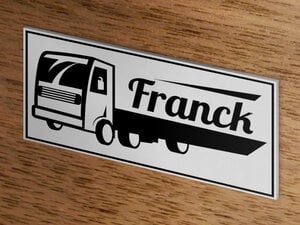 Plaque prénom pour camion