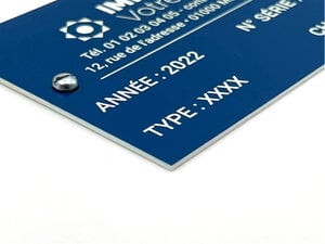 Plaque identification pour marquage industriel