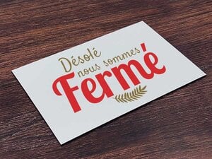 Panneau Fermé pour magasin