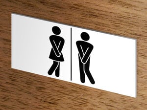 Pancarte humoristique pour WC - A fixer sur la porte des toilettes