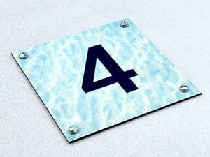 Plaque pour numéro de maison bord de mer - acier émaillé numéroté